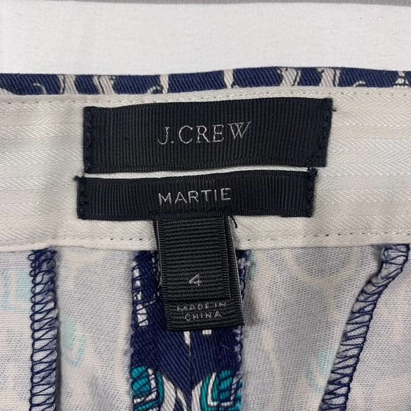 J.Crew Navy and White Elephant Patterned Pants - Size 4 - Picture 4 of 10